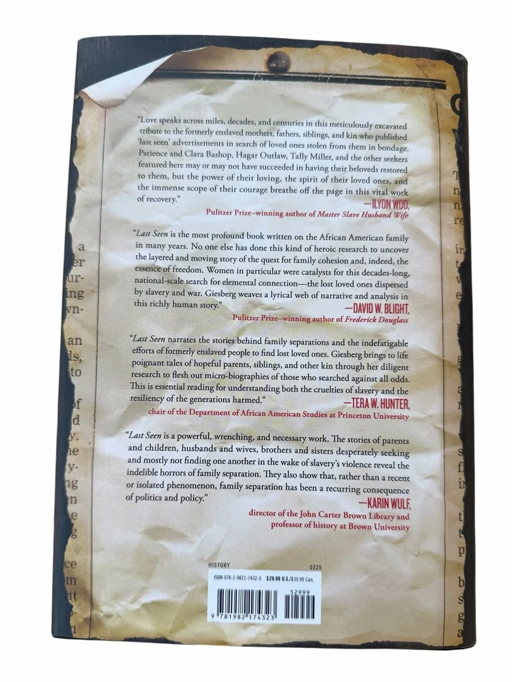 Book Hardcover Last Seen The Enduring Search by Formerly Enslaved People to find